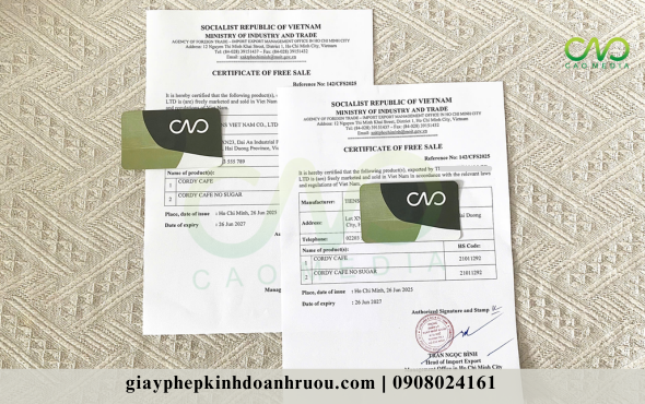 Chứng nhận CFS tại Bộ Công Thương